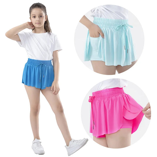 Athletic Running Skorts For Kids Active Workout Sports Tennis