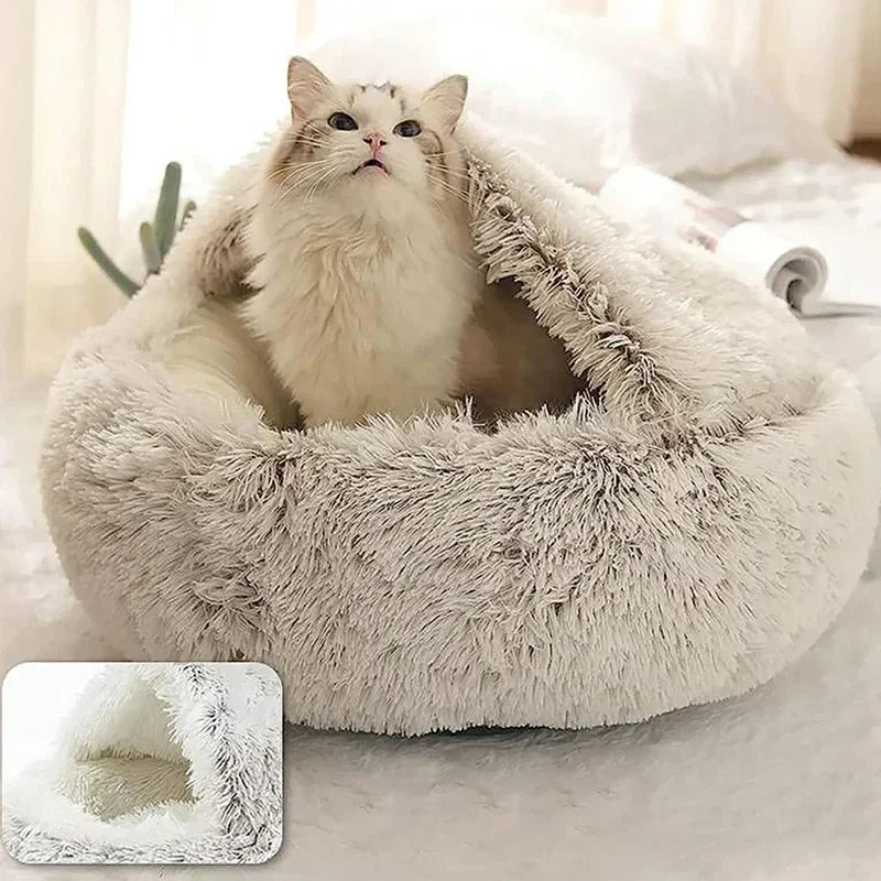 Plush Round Cat Bed Pet Mattress Warm Soft Comfortable