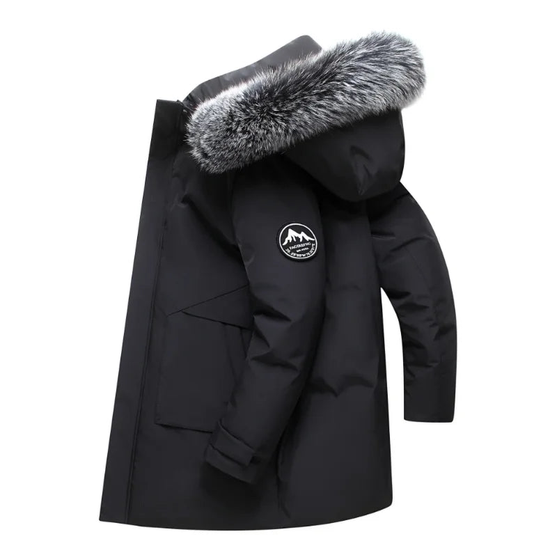 Thick Medium Long Hooded Unisex Coat