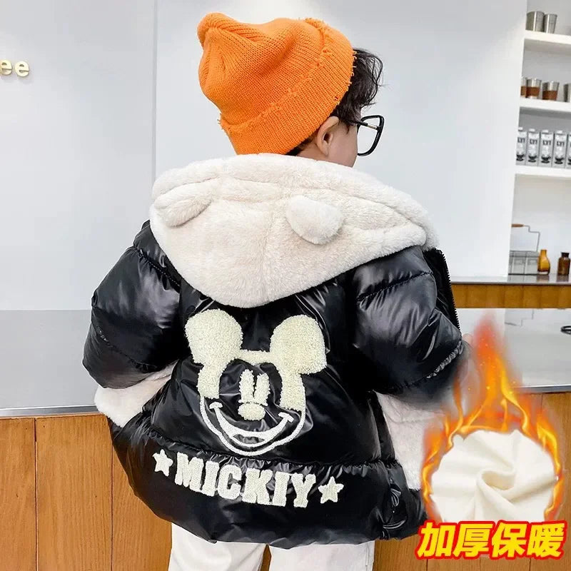 Mickey Mouse Hooded Warm Plush Parka