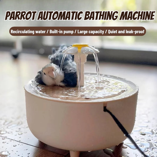 Auto Circulating 2-in-1 Parrot Bath & Water Fountain