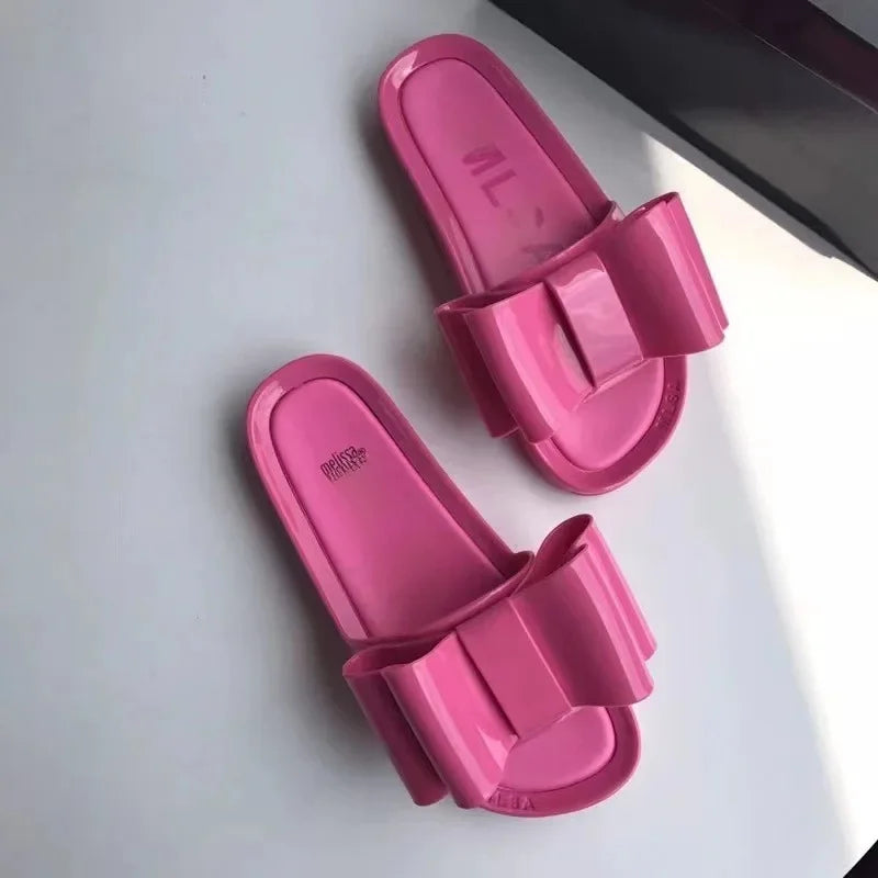 Women's Jelly Shoes Large Butterfly Flat Bottoms