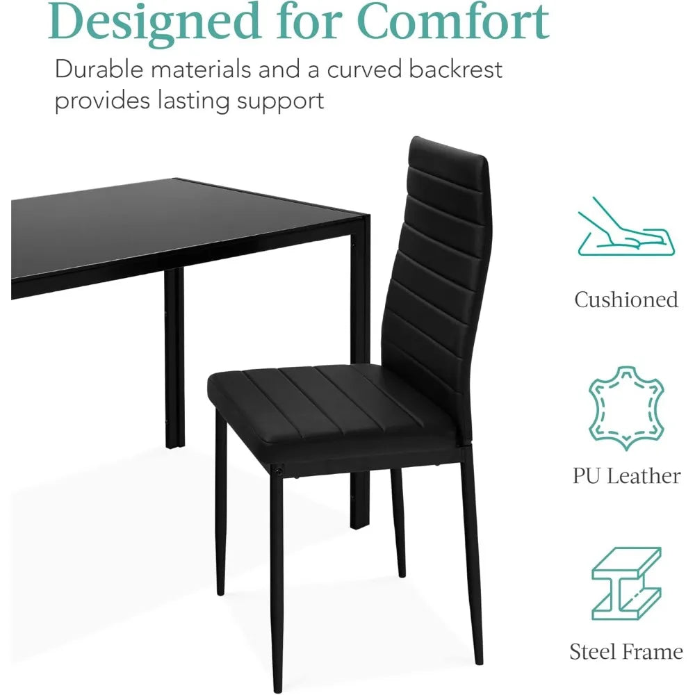 7-Piece Glass Dining Set Compact Space-Saving