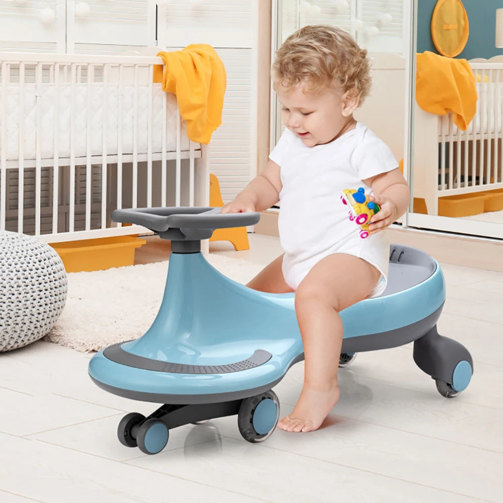 Safe and Scientific Design Wiggle Car Ride-on Toy with Flashing Wheels