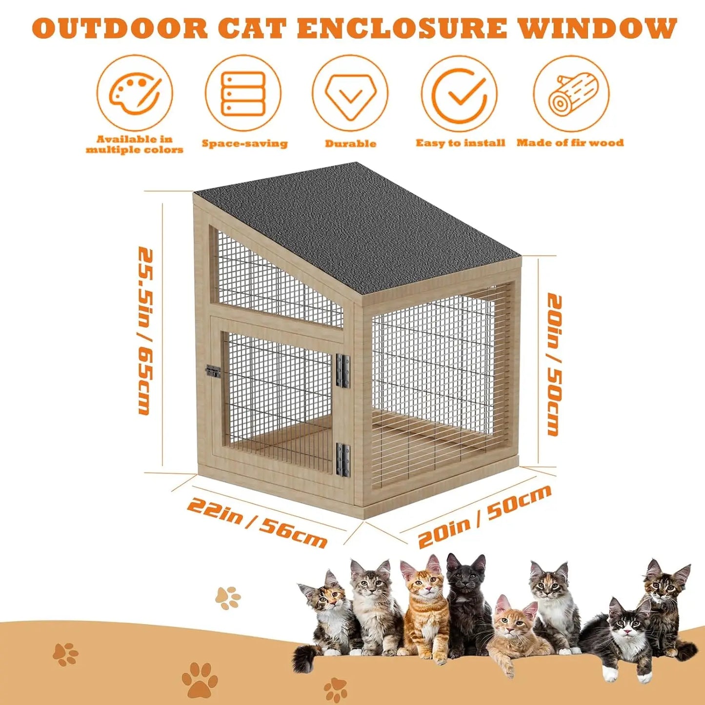 Weatherproof Wooden Window Cat House