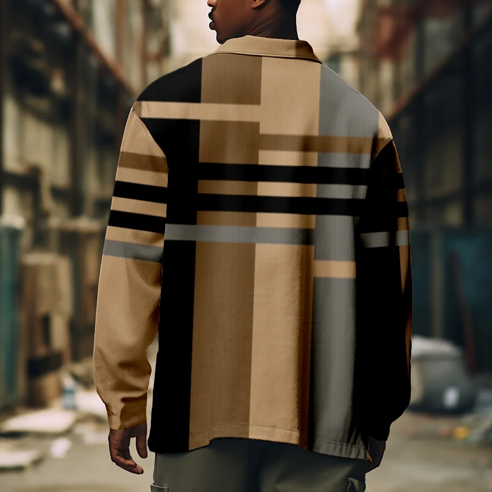 Fashion Printed Jacket Casual Mens Autumn Winter