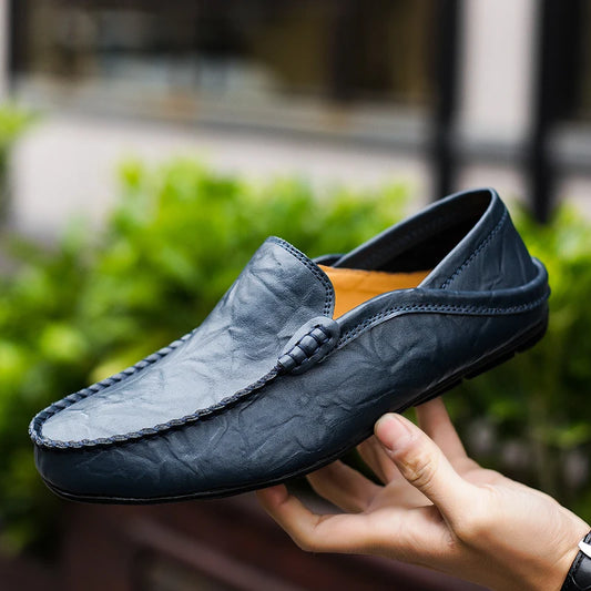 Men Loafers Italian Genuine Leather Moccasins