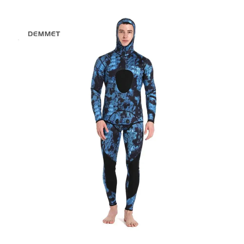 3mm Camouflage Top and Pants Two-piece Hooded Diving Suit