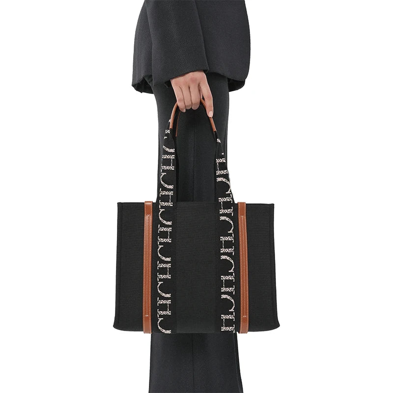 Large Classic Retro Stripe Decoration Shoulder Bag