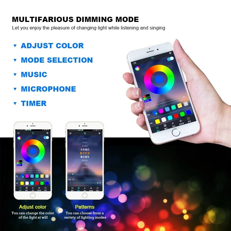LED RGB APP Bluetooth Devil Demon Eyes 360 Degree Car Motorcycle