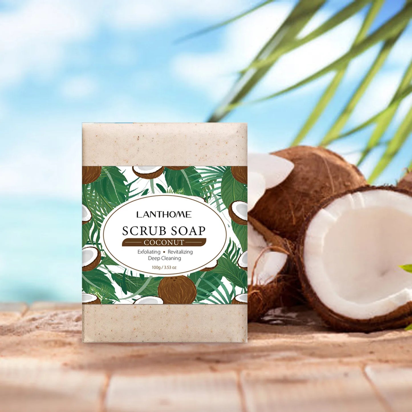 Coconut Oil Scrub Soap Exfoliating Skin Revitalizing Deep Cleaning