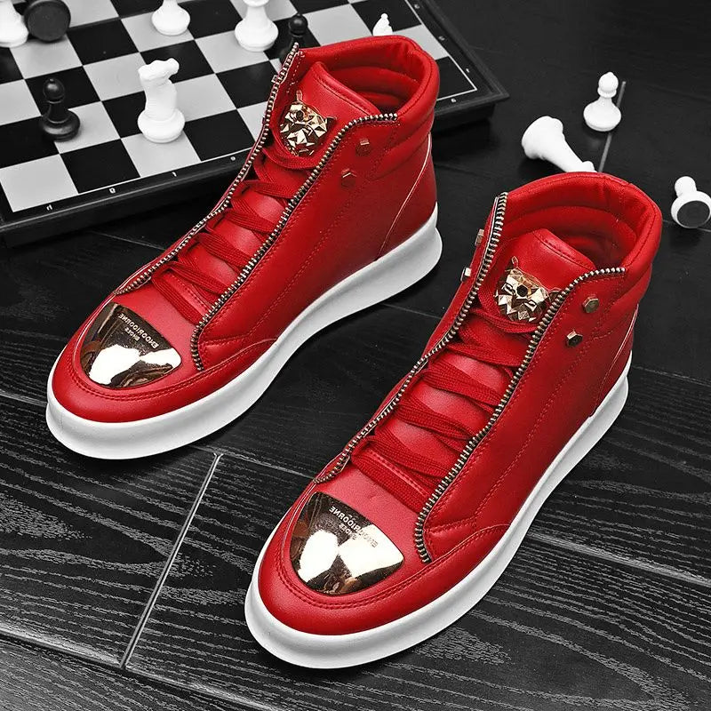 Red High Top Hip Hop Streetwear Men Casual Sneakers