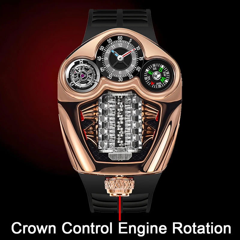 Men's Quartz Wristwatch Engine Design Waterproof
