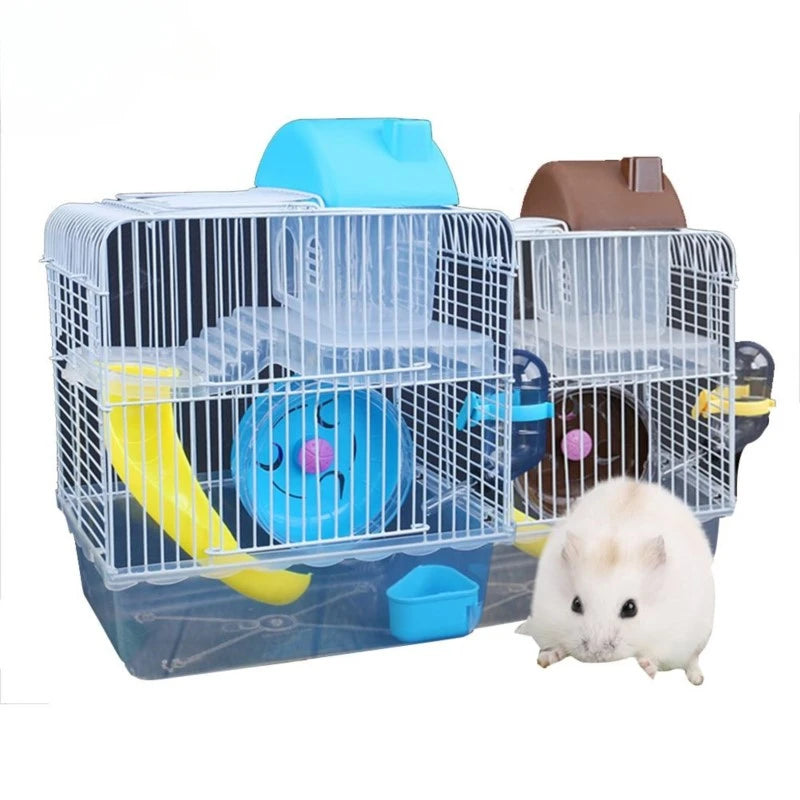 Double-Story Wire Cage with Feeding Bowl