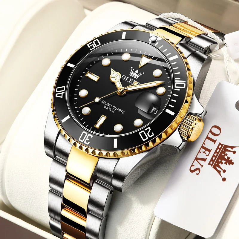 Waterproof Luminous Green Dial Wristwatch