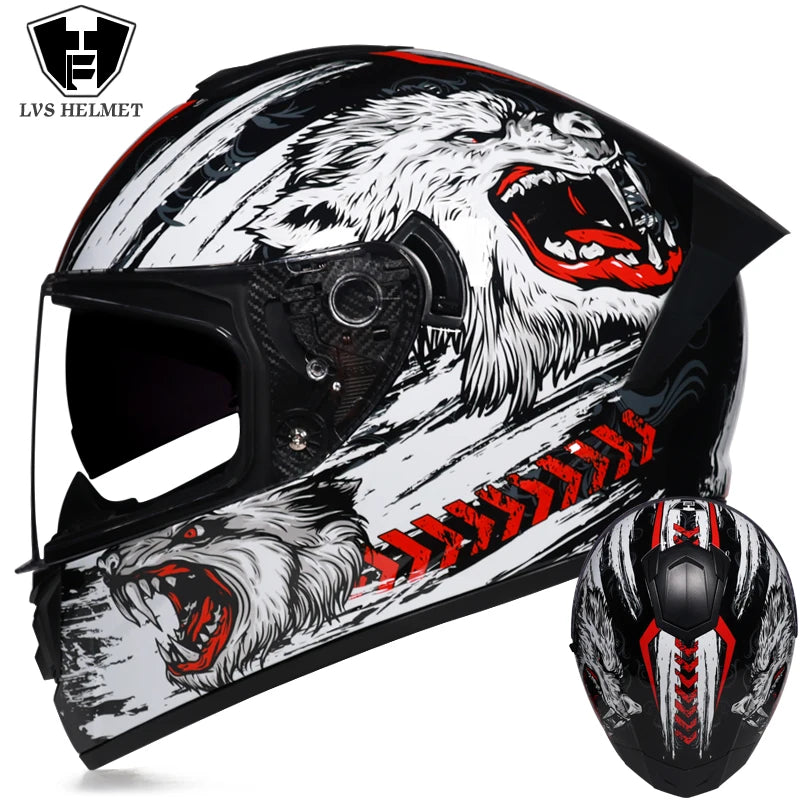 Full Face Double Visor Racing Helmet