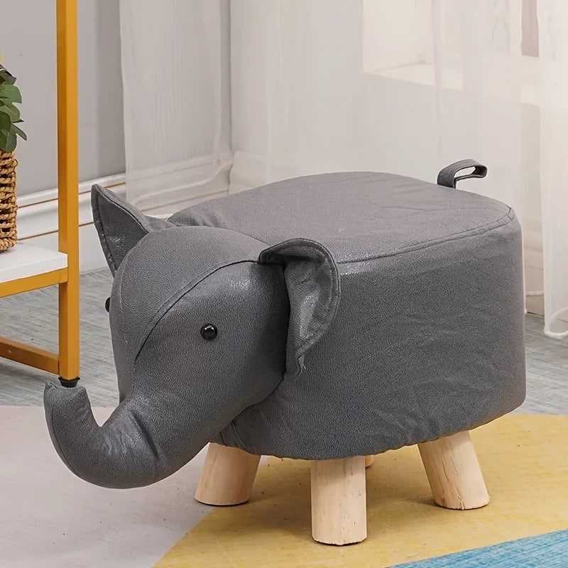Elephant Stool Cartoon Cute Low Solid Wood