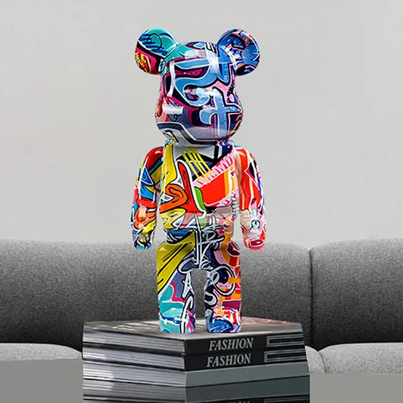 27cm/10Inches Graffiti Bear Figurine Home Decor