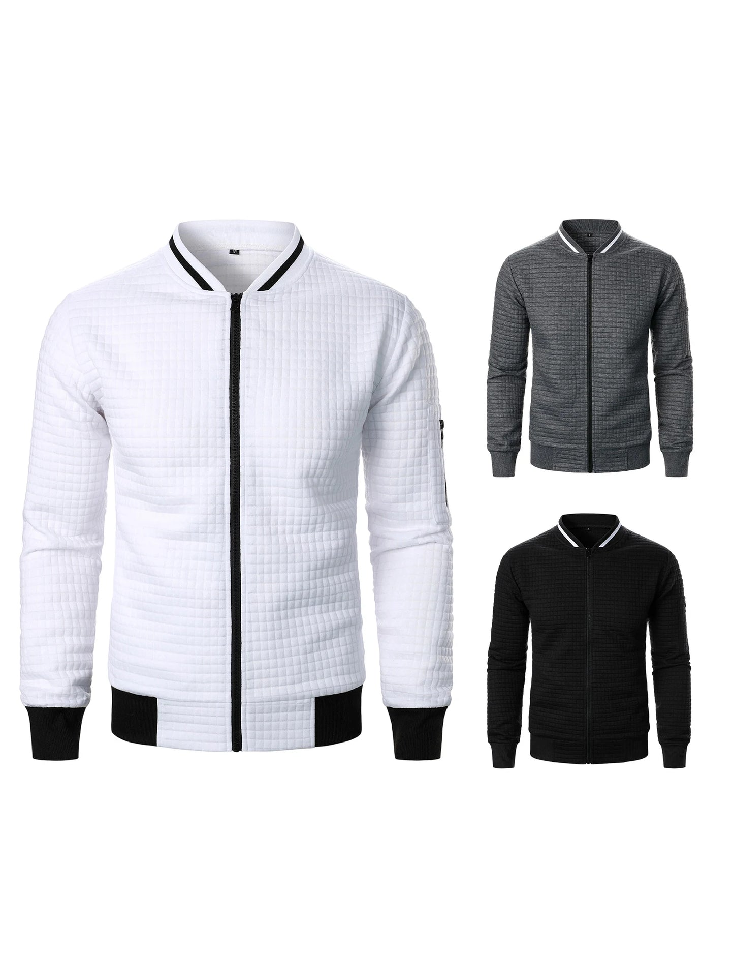 Zip Up Lightweight Jacket with Contrast Color Detail