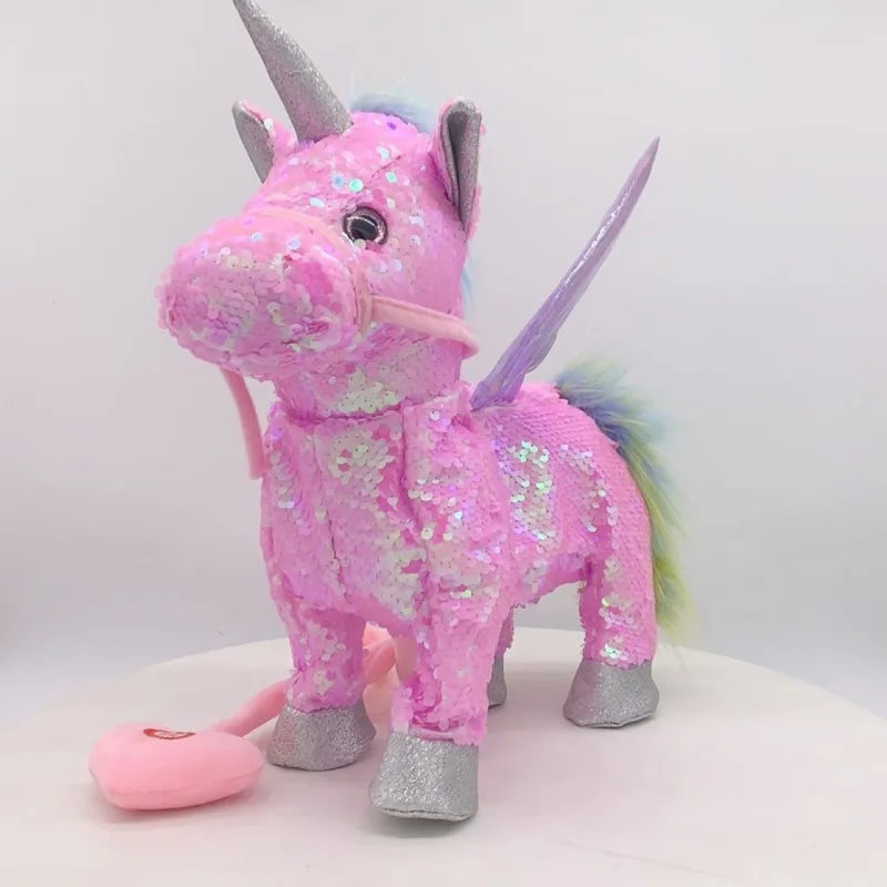 35cm Sequin Electronic Pet Walking and Singing Unicorn Toy