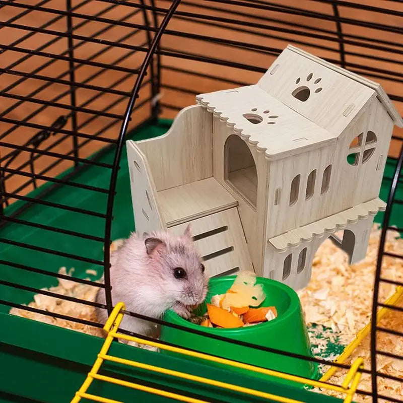 Guinea Pigs Fun House Double-Decker Hut with Climbing Ladder