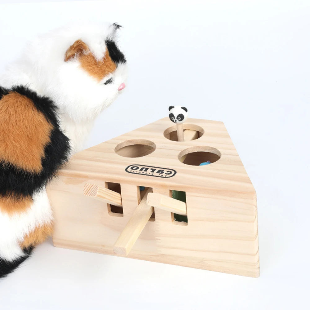 Mouse Holes Interactive Wooden Cat Hunt Toy