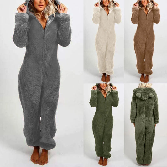 Fleece Sleepwear Hood Set Pajamas