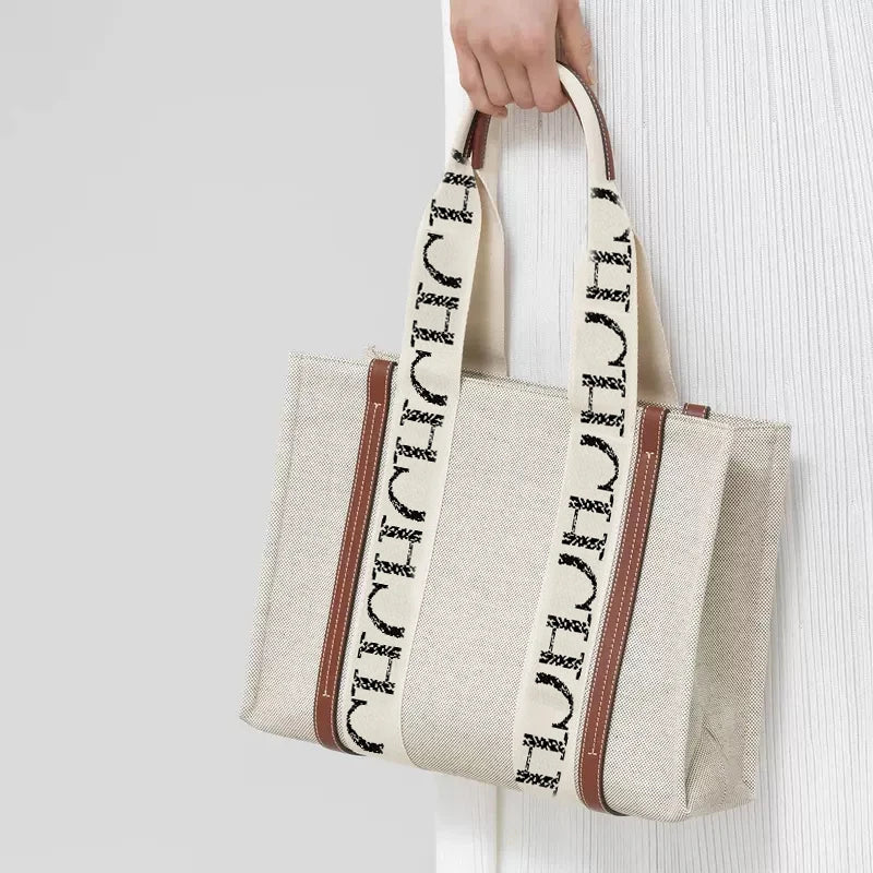 Large Classic Retro Stripe Decoration Shoulder Bag