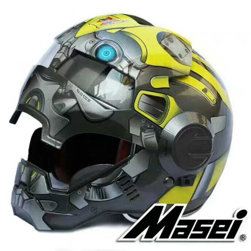 Flip Up Casque Vintage Motorcycle Helmets Full Face Iron Men