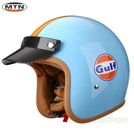 Vintage Motorcycle Helmet DOT Certified Synthetic Leather