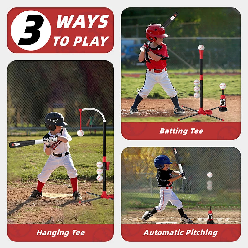 3 in 1 T Ball Set for Kids Baseball with Hanging Tee