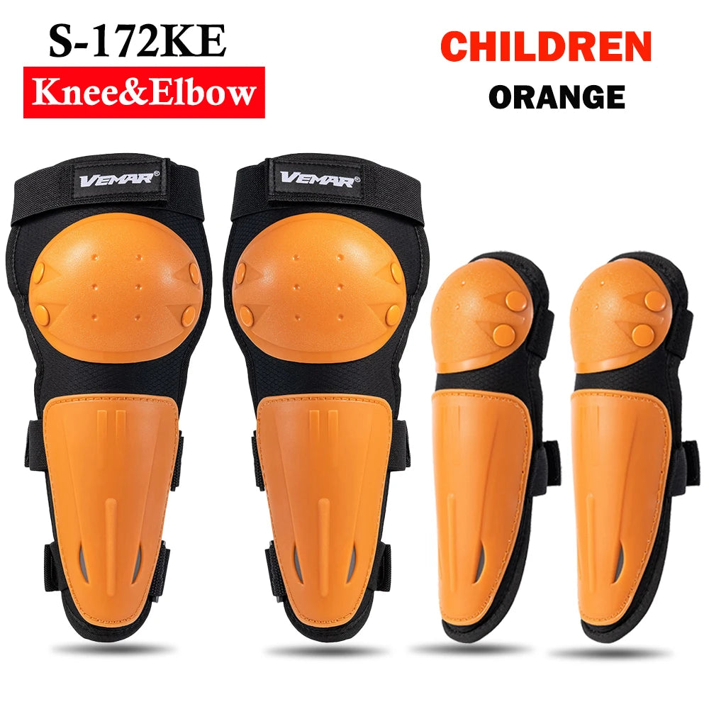 Motorcycle Armored Vest, Knee, & Elbow Pads Set for Children