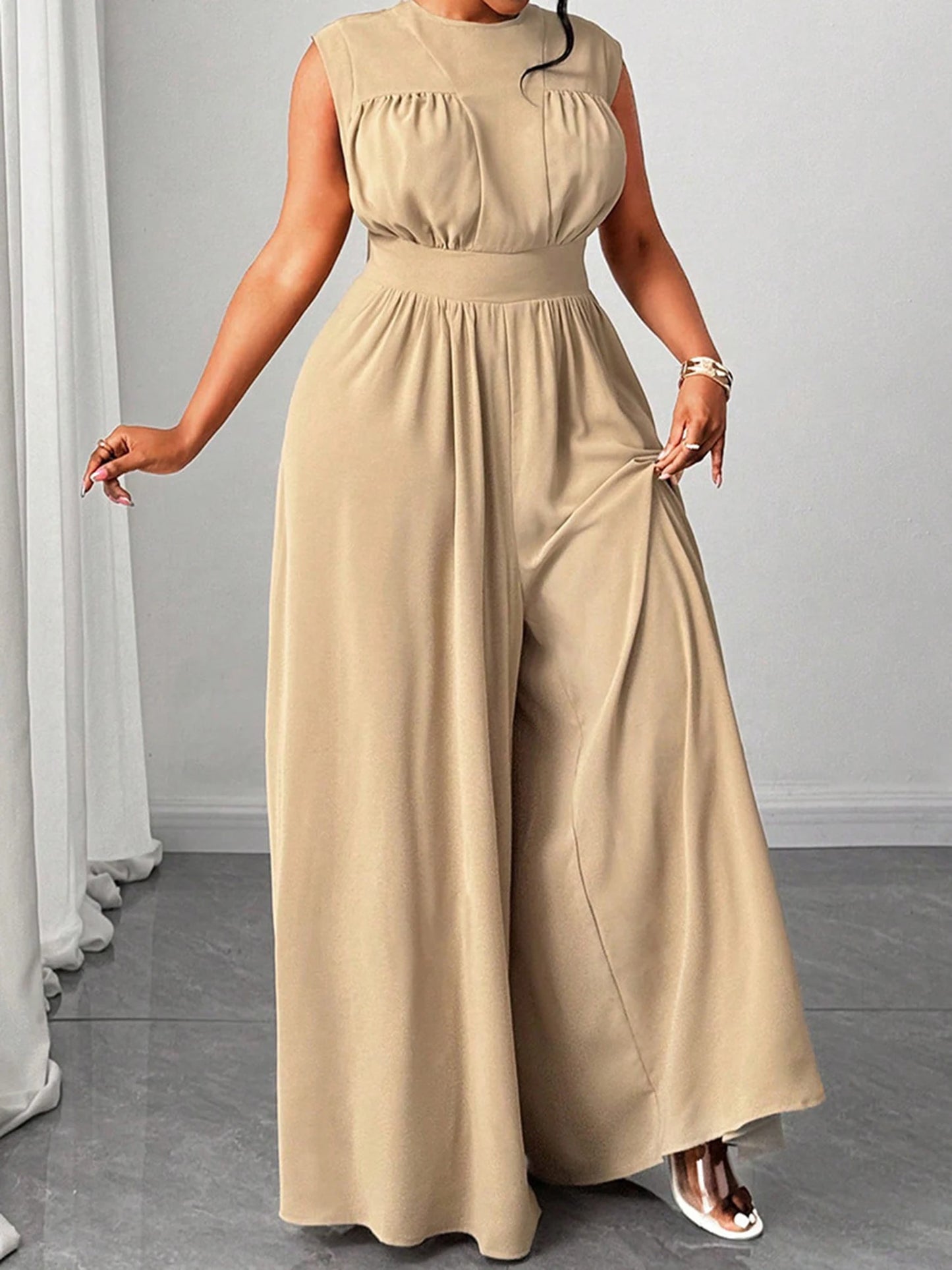 Women Plus Size Jumpsuit with Pockets