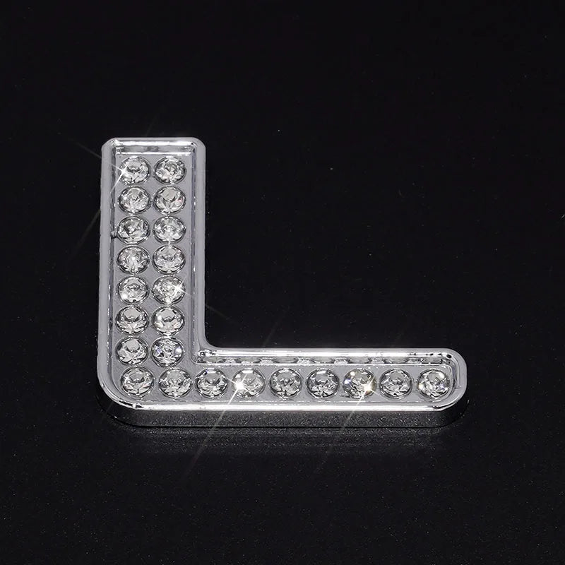 Silver Rhinestone Letters Numbers Car Stickers for Women and Girls