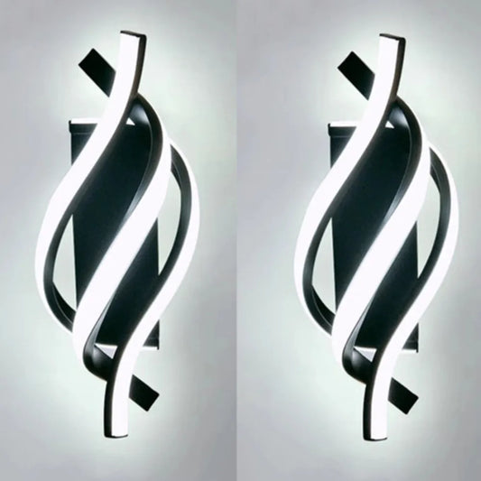 3 Color LED Wall Lamp Minimalist Black White Line Decor