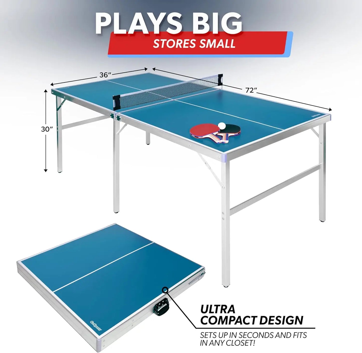 Portable Table Tennis Set with Net, Paddles & Balls
