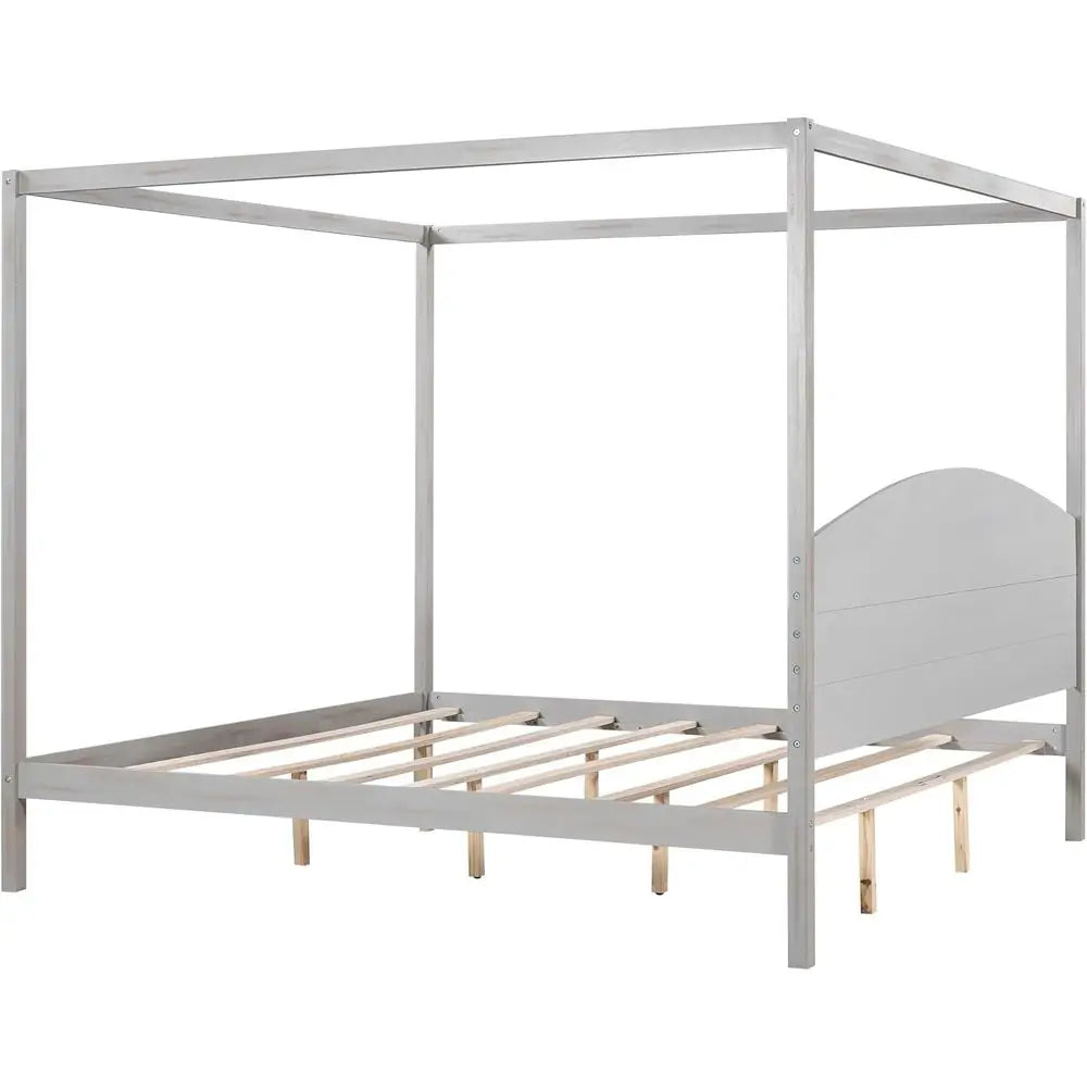 King Size 4 Poster Canopy Bed with Headboard