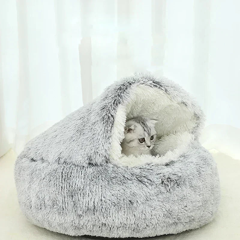 Plush Round Cat Bed Pet Mattress Warm Soft Comfortable