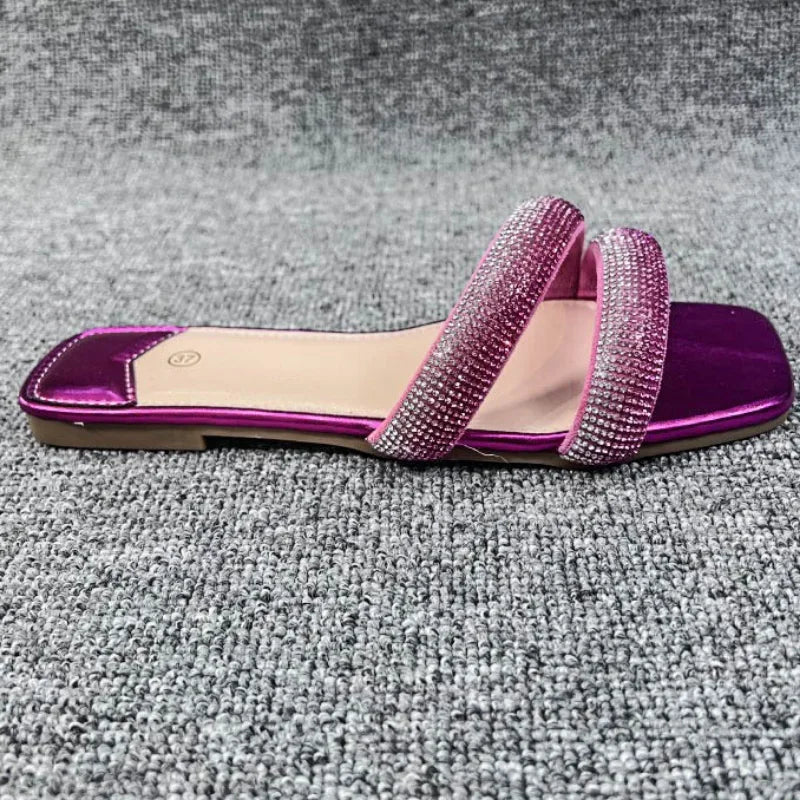 Rhinestones Belt Comfort Beach Ladies Slipper