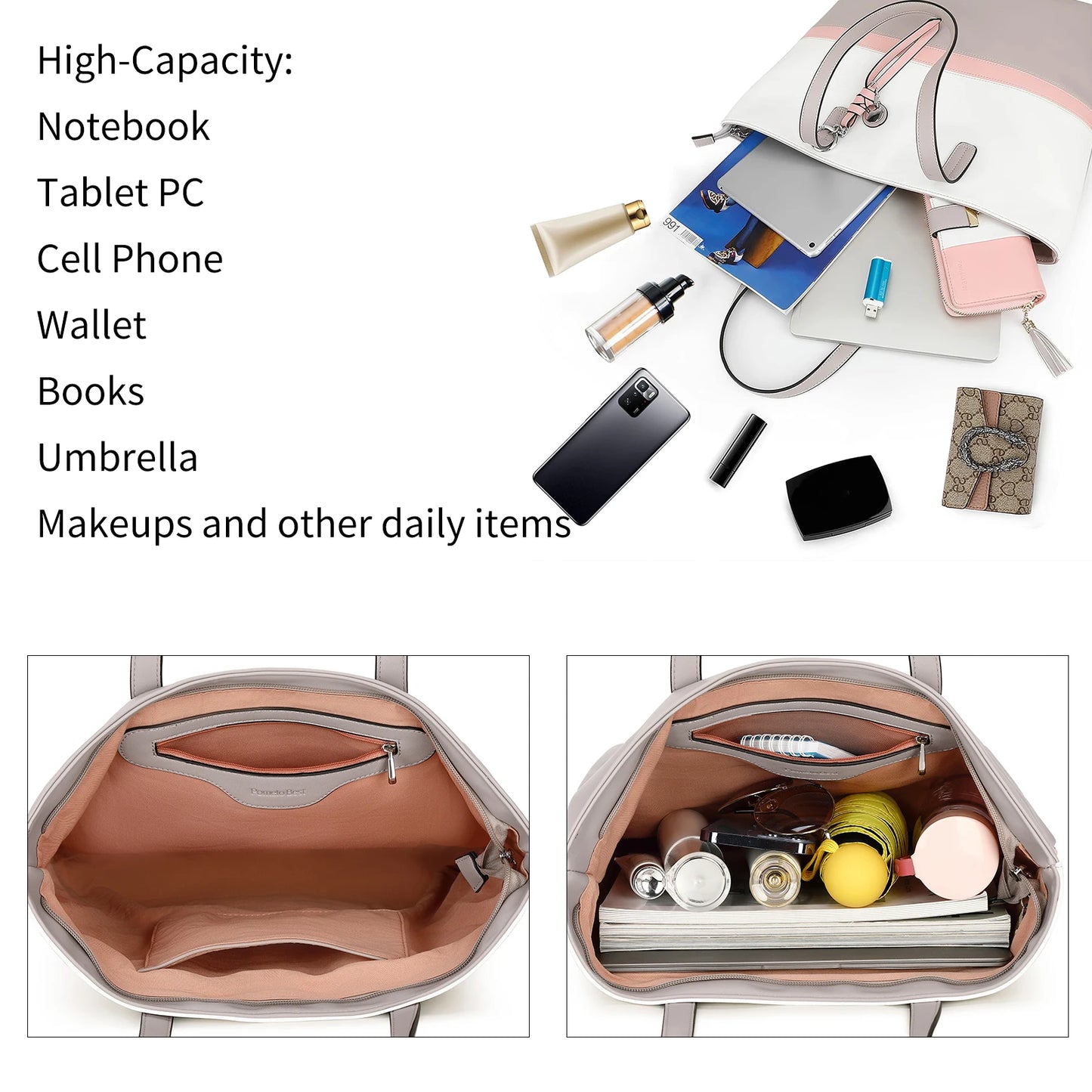 Large PU Leather Shoulder Bag