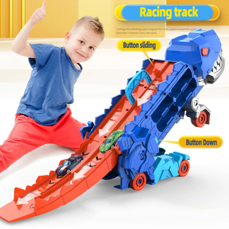 Folding Dinosaur Car Transporter Toy