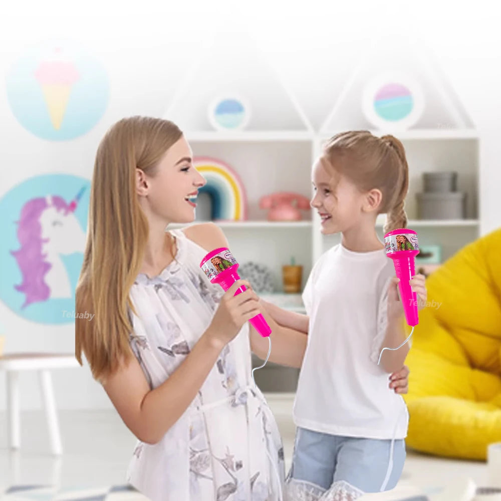 Kids Microphone with Stand Karaoke Mic Speaker with Lights