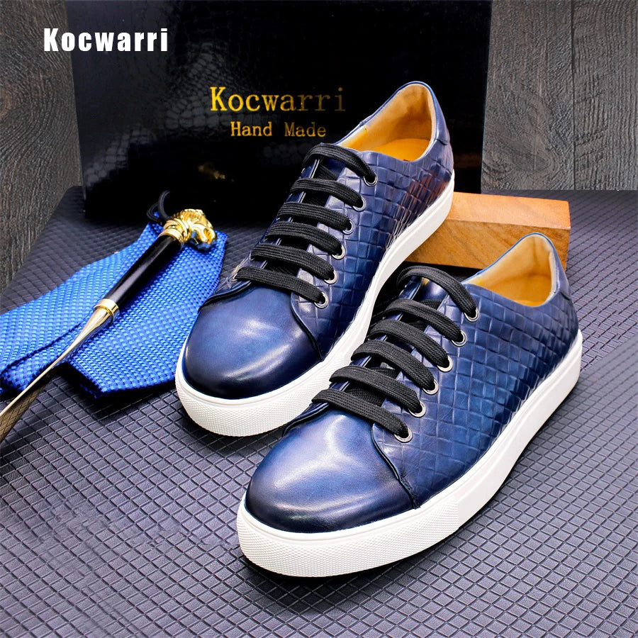 Men's Genuine Leather Shoes Comfortable Fish Pattern