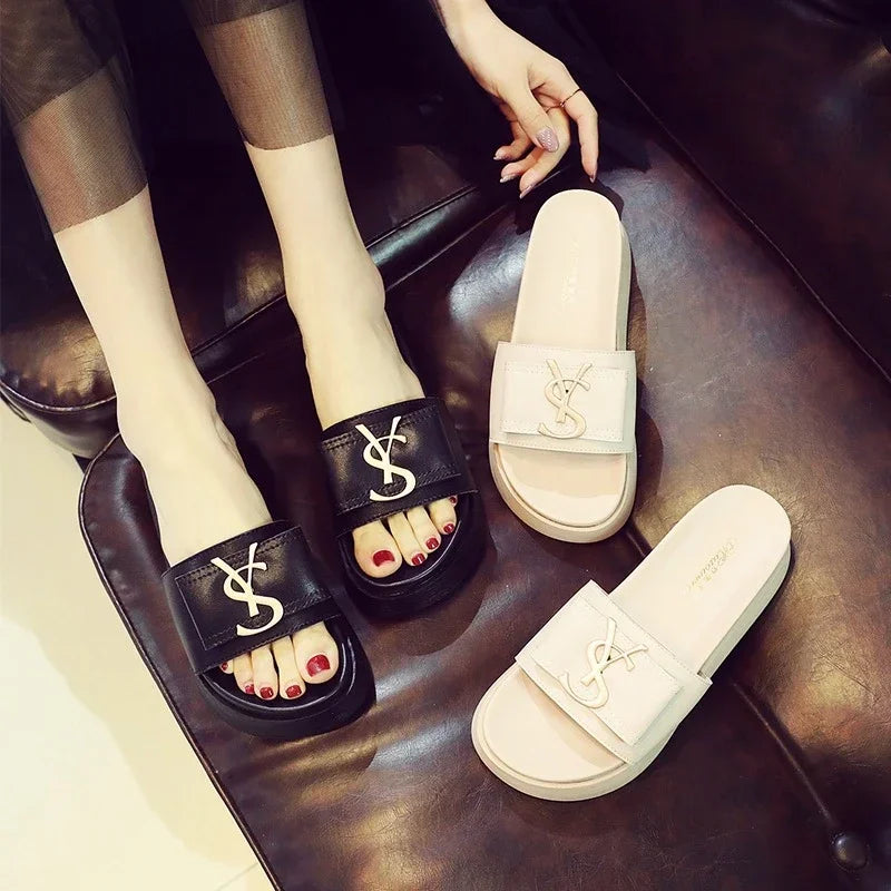 Design Slides Fashion Letters Open Toes Slippers