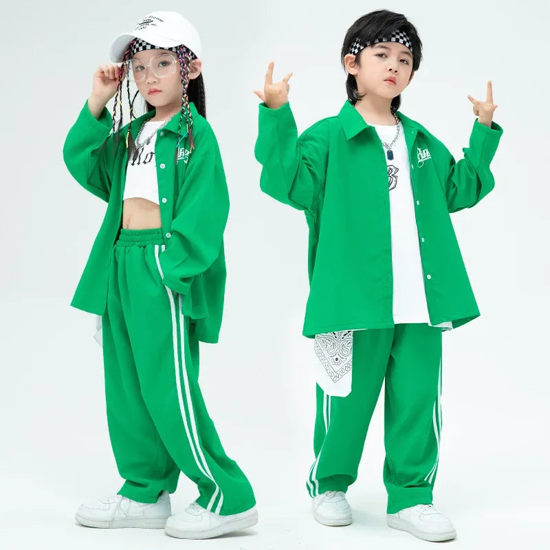 Children's Hip-hop Clothes Street Green Unique