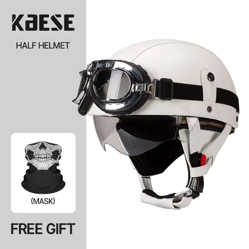 Vintage Half Face Motorcycle Helmet Unisex