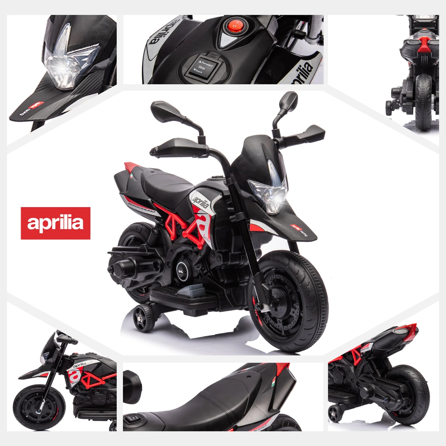 Electric Motorcycle 6V Kids Ride On Toy w/Training Wheels