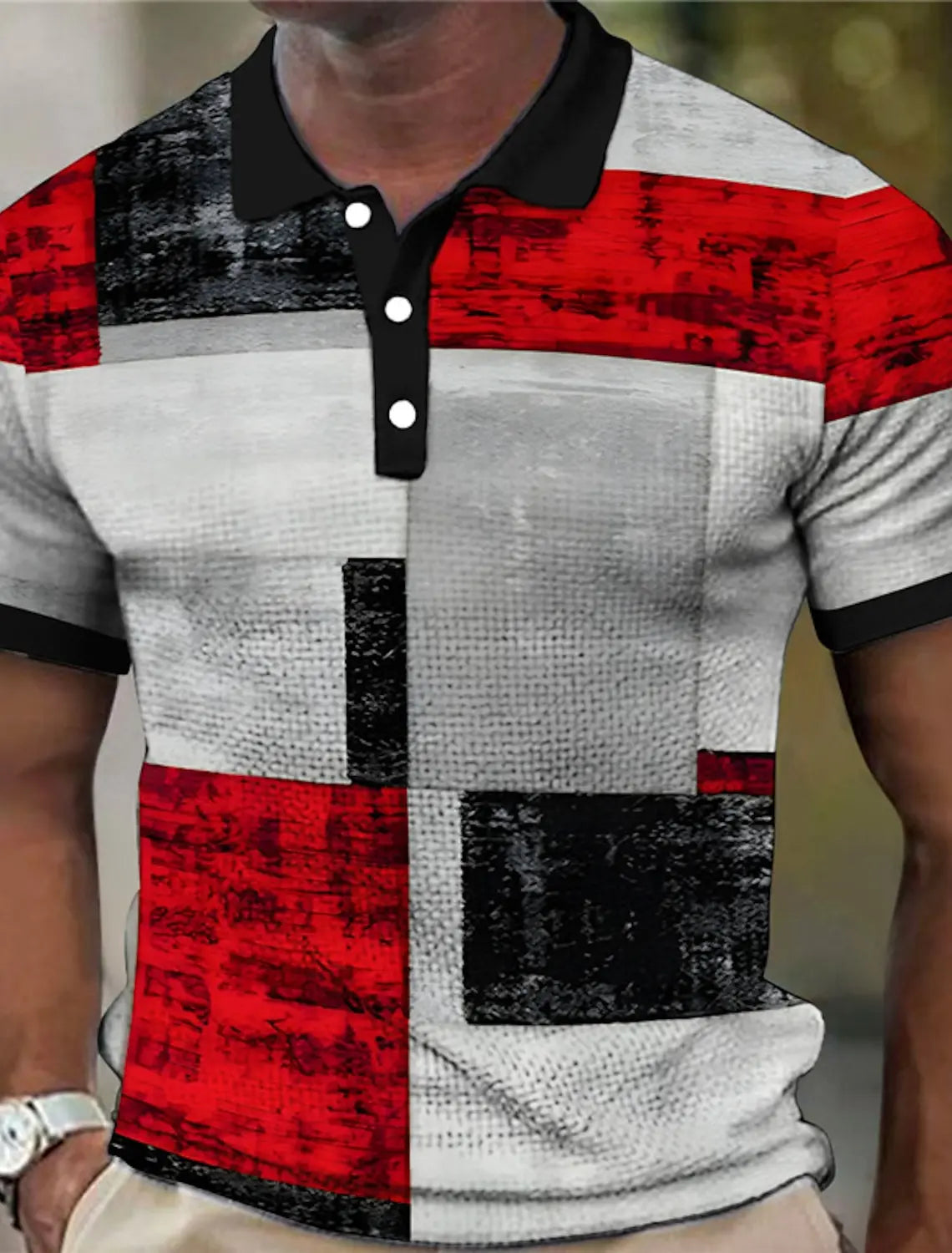 Men's Geometry Graphic Print Polo Shirt