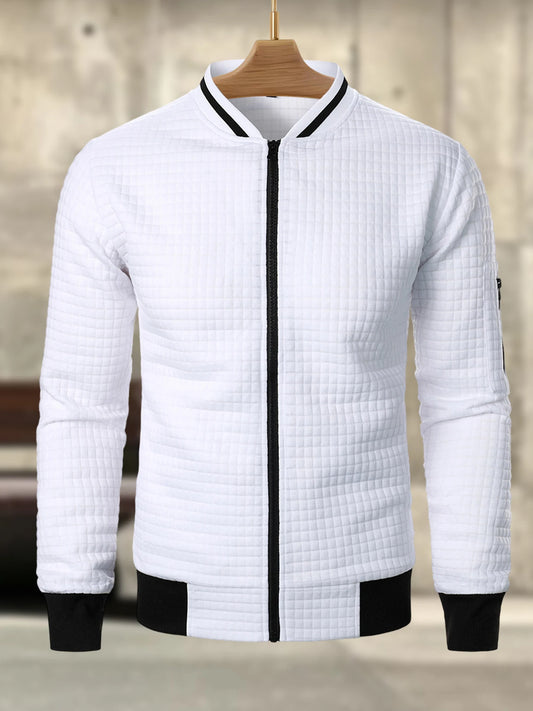 Zip Up Lightweight Jacket with Contrast Color Detail