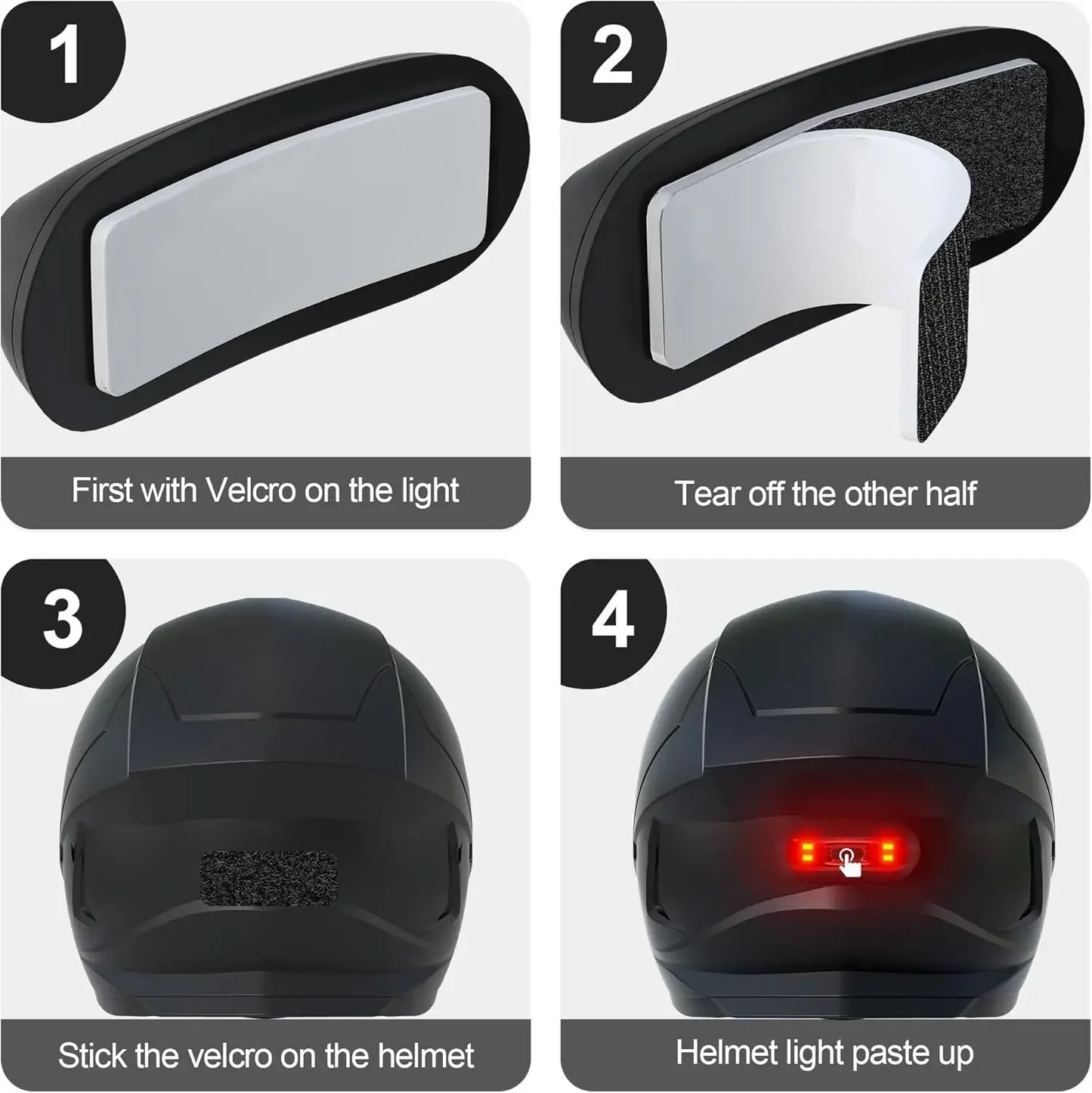 Motorcycle Helmet Light Rechargeable Flashing Tail Light